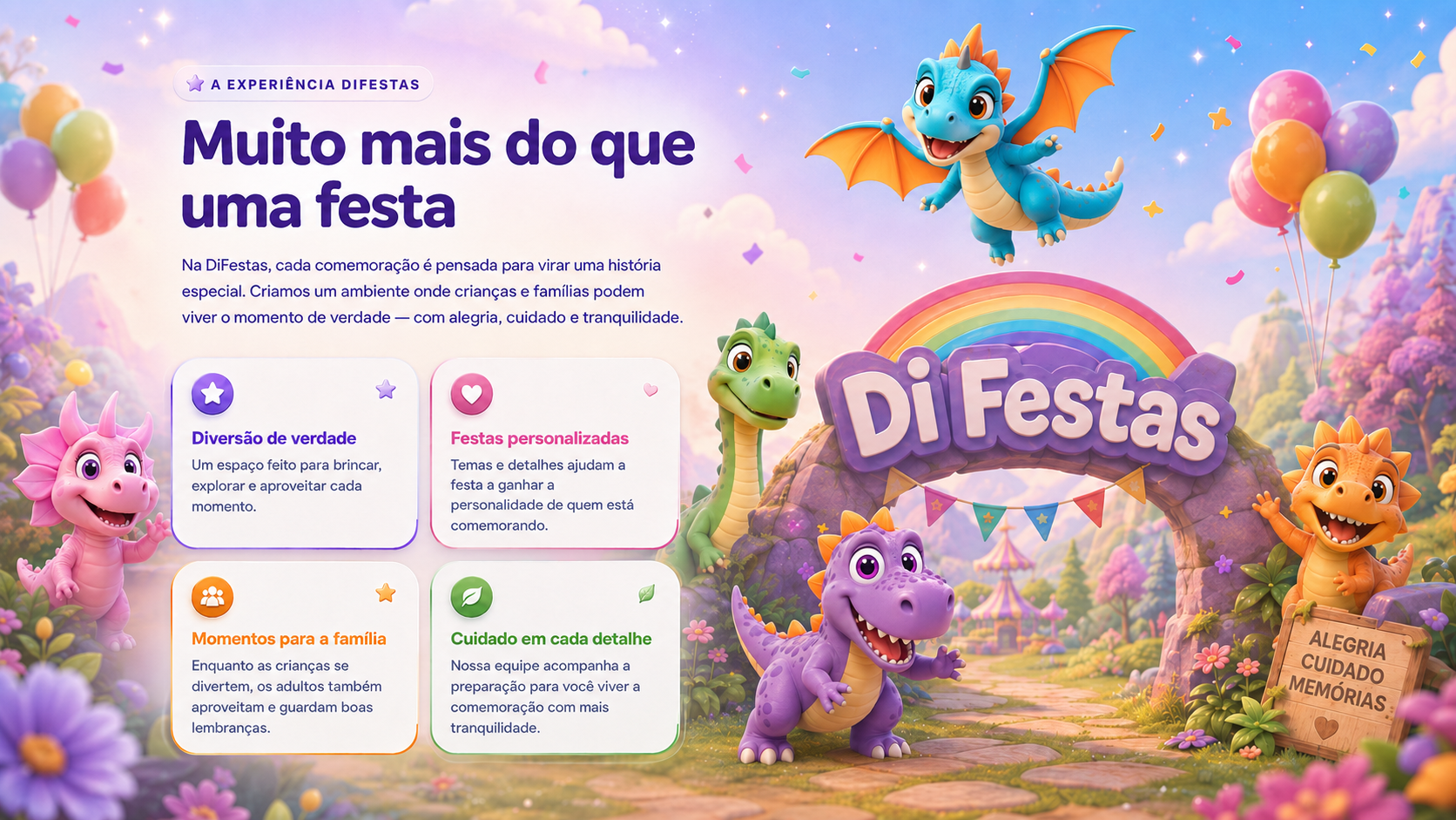 Muito mais do que uma festa — a experiência DiFestas com Rexy, Tina, Dudu, Lili e Zizo no Vale da Diversão
