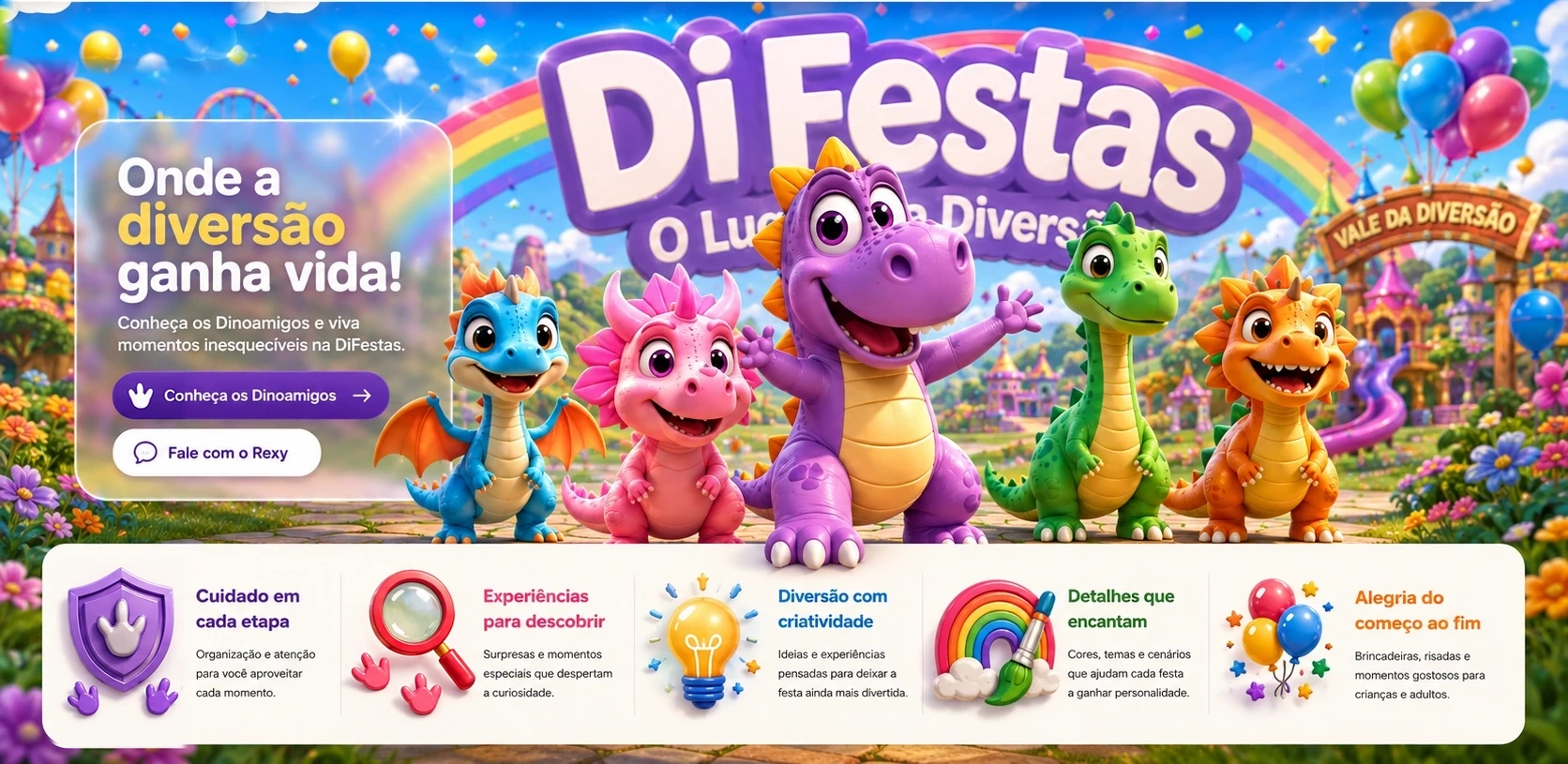DiFestas no Vale da Diversão com Rexy, Tina, Dudu, Lili e Zizo